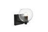Living District LD7311W6BLK Juelz 1 light Black and Clear Bath Sconce