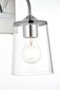 Living District LD7313W5CH Avani 1 light Chrome and Clear Bath Sconce