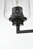 Living District LD7314W14BLK Ronnie 2 light Black and Clear Bath Sconce