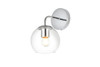 Living District LD7321W6CH Genesis 1 light Chrome and Clear Bath Sconce