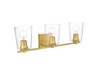 Living District LD7310W23BRA Kacey 3 light Brass and Clear Bath Sconce