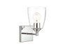 Living District LD7307W5CH Gianni 1 light Chrome and Clear Bath Sconce