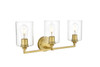 Living District LD7315W23BRA Mayson 3 light Brass and Clear Bath Sconce