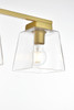 Living District LD7312W32BRA Merrick 4 light Brass and Clear Bath Sconce