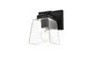 Living District LD7312W5BLK Merrick 1 light Black and Clear Bath Sconce