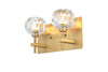 Elegant Lighting 3509W11G Graham 2 Light Wall Sconce in Gold