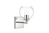 Living District LD7308W6CH Foster 1 light Chrome and Clear Bath Sconce