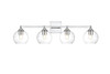 Living District LD7308W33CH Foster 4 light Chrome and Clear Bath Sconce