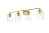 Living District LD7315W33BRA Mayson 4 light Brass and Clear Bath Sconce