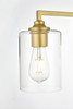 Living District LD7315W33BRA Mayson 4 light Brass and Clear Bath Sconce