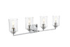 Living District LD7314W32CH Ronnie 4 light Chrome and Clear Bath Sconce