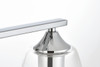 Living District LD7309W24CH Harris 3 light Chrome and Clear Bath Sconce