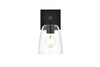 Living District LD7307W5BLK Gianni 1 light Black and Clear Bath Sconce