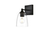Living District LD7307W5BLK Gianni 1 light Black and Clear Bath Sconce