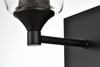 Living District LD7307W5BLK Gianni 1 light Black and Clear Bath Sconce