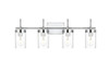 Living District LD7319W32CH Benny 4 light Chrome and Clear Bath Sconce