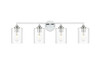 Living District LD7315W33CH Mayson 4 light Chrome and Clear Bath Sconce