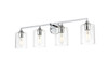 Living District LD7315W33CH Mayson 4 light Chrome and Clear Bath Sconce