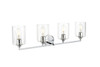 Living District LD7315W33CH Mayson 4 light Chrome and Clear Bath Sconce