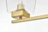 Living District LD7312W23BRA Merrick 3 light Brass and Clear Bath Sconce