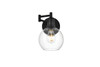 Living District LD7327W6BLK Davian 1 light Black and Clear swing arm wall sconce