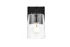 Living District LD7310W5BLK Kacey 1 light Black and Clear Bath Sconce