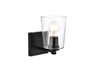 Living District LD7310W5BLK Kacey 1 light Black and Clear Bath Sconce