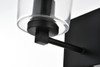 Living District LD7310W5BLK Kacey 1 light Black and Clear Bath Sconce