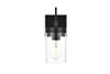 Living District LD7319W5BLK Benny 1 light Black and Clear Bath Sconce