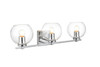 Living District LD7311W24CH Juelz 3 light Chrome and Clear Bath Sconce