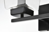 Living District LD7312W14BLK Merrick 2 light Black and Clear Bath Sconce
