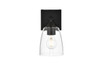 Living District LD7309W5BLK Harris 1 light Black and Clear Bath Sconce