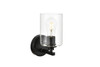 Living District LD7315W5BLK Mayson 1 light Black and Clear Bath Sconce