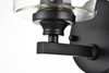 Living District LD7315W5BLK Mayson 1 light Black and Clear Bath Sconce