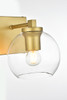 Living District LD7311W6BRA Juelz 1 light Brass and Clear Bath Sconce