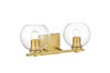 Living District LD7311W15BRA Juelz 2 light Brass and Clear Bath Sconce