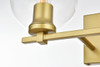 Living District LD7311W15BRA Juelz 2 light Brass and Clear Bath Sconce