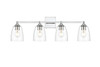 Living District LD7307W32CH Gianni 4 light Chrome and Clear Bath Sconce