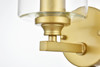 Living District LD7315W5BRA Mayson 1 light Brass and Clear Bath Sconce