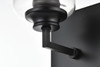 Living District LD7314W5BLK Ronnie 1 light Black and Clear Bath Sconce