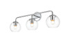 Living District LD7321W28CH Genesis 3 light Chrome and Clear Bath Sconce