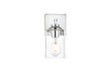 Living District LD7314W5CH Ronnie 1 light Chrome and Clear Bath Sconce