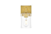 Living District LD7314W5BRA Ronnie 1 light Brass and Clear Bath Sconce