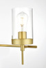 Living District LD7319W32BRA Benny 4 light Brass and Clear Bath Sconce