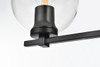 Living District LD7311W34BLK Juelz 4 light Black and Clear Bath Sconce