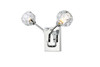 Elegant Lighting 3508W15C Zayne 2 Light Wall Sconce in Chrome