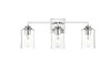 Living District LD7314W23CH Ronnie 3 light Chrome and Clear Bath Sconce