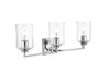 Living District LD7314W23CH Ronnie 3 light Chrome and Clear Bath Sconce