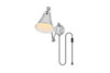 Living District LD7328W6CH Van 1 light Chrome swing arm plug in wall sconce