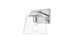 Living District LD7312W5CH Merrick 1 light Chrome and Clear Bath Sconce